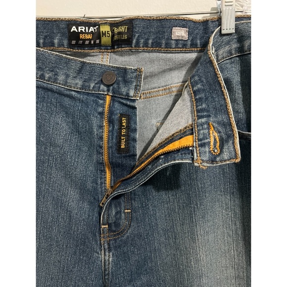 Ariat Rebar M5 Straight Leg Jean Men’s 42x35.5 Blue Edgewood Denim - Picture 9 of 16